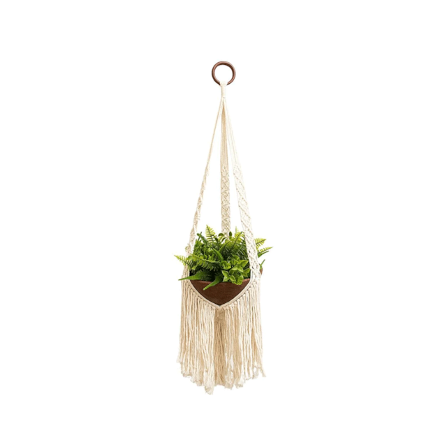 Suporte para Vaso de Plantas em Macramê (cru) Franja Suporte para Vaso de Plantas em Macramê (cru) Franja