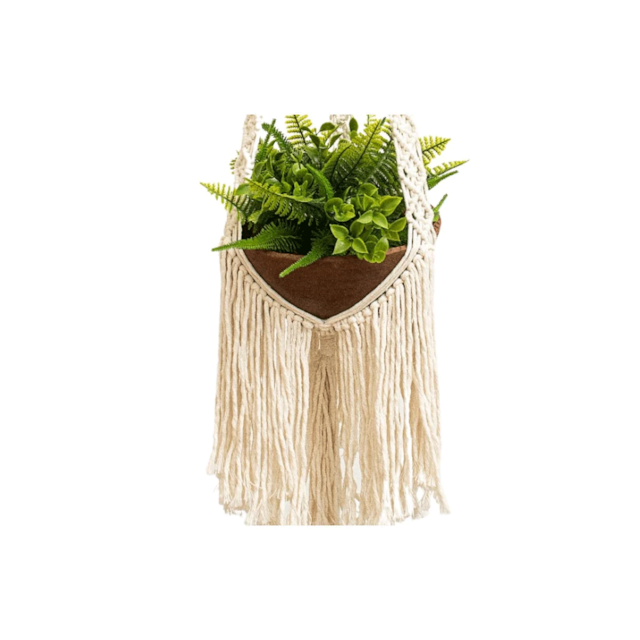 Suporte para Vaso de Plantas em Macramê (cru) Franja Suporte para Vaso de Plantas em Macramê (cru) Franja