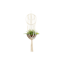 Suporte Para Vaso De Plantas Macramê Bege Cru Cactus