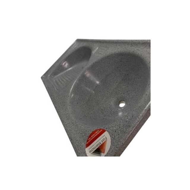 Tanque Duplo de Fibra 0,85 x 0,50cm Cinza Granitado - FortMármore Tanque Duplo de Fibra 0,85 x 0,50cm Cinza Granitado - FortMármore