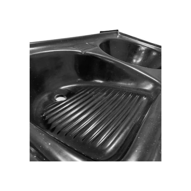 Tanque Duplo de Fibra 0,85 x 0,50cm Grafite Granitado - FortMármore Tanque Duplo de Fibra 0,85 x 0,50cm Grafite Granitado - FortMármore