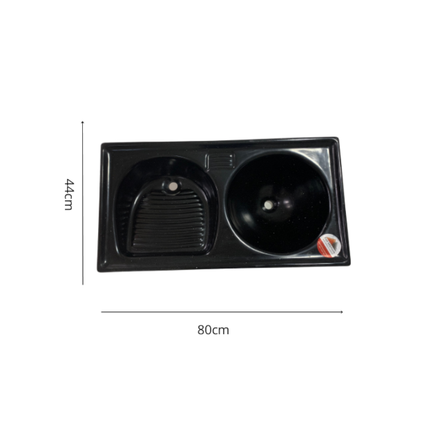 Tanque Duplo de Fibra 0,85 x 0,50cm Grafite Granitado - FortMármore Tanque Duplo de Fibra 0,85 x 0,50cm Grafite Granitado - FortMármore