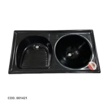 Tanque Duplo de Fibra 0,85 x 0,50cm Grafite Granitado - FortMármore Tanque Duplo de Fibra 0,85 x 0,50cm Grafite Granitado - FortMármore