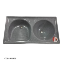 Tanque Duplo de Fibra 1,20 x 0,50 m Cinza Granitado - FORTMÁRMORE Tanque Duplo de Fibra 1,20 x 0,50 m Cinza Granitado - FORTMÁRMORE