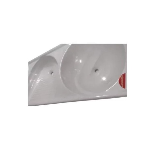 Tanque Duplo de Fibra 1,20 x 0,50cm Branco Granitado - FORTMÁRMORE Tanque Duplo de Fibra 1,20 x 0,50cm Branco Granitado - FORTMÁRMORE