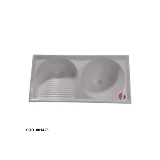 Tanque Duplo de Fibra 1,20 x 0,50cm Branco Granitado - FORTMÁRMORE Tanque Duplo de Fibra 1,20 x 0,50cm Branco Granitado - FORTMÁRMORE