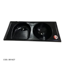 Tanque Duplo de Fibra 1,20 x 0,50m Grafite Granitado - FORTMÁRMORE Tanque Duplo de Fibra 1,20 x 0,50m Grafite Granitado - FORTMÁRMORE