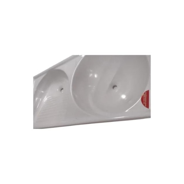 Tanque Duplo de Fibra 100 x 50cm Branco Granitado - FORTMÁRMORE Tanque Duplo de Fibra 100 x 50cm Branco Granitado - FORTMÁRMORE