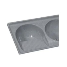 Tanque Duplo de Fibra 100 x 50cm Cinza Granitado - FORTMÁRMORE Tanque Duplo de Fibra 100 x 50cm Cinza Granitado - FORTMÁRMORE