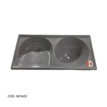 Tanque Duplo de Fibra 100 x 50cm Cinza Granitado - FORTMÁRMORE Tanque Duplo de Fibra 100 x 50cm Cinza Granitado - FORTMÁRMORE