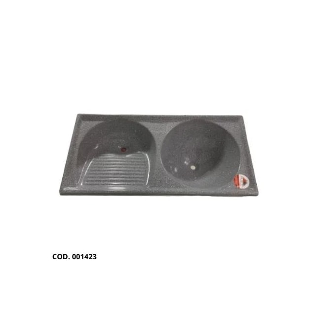 Tanque Duplo de Fibra 100 x 50cm Cinza Granitado - FORTMÁRMORE Tanque Duplo de Fibra 100 x 50cm Cinza Granitado - FORTMÁRMORE