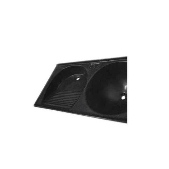 Tanque Duplo de Fibra 100 x 50cm Grafite Granitado - FORTMÁRMORE Tanque Duplo de Fibra 100 x 50cm Grafite Granitado - FORTMÁRMORE