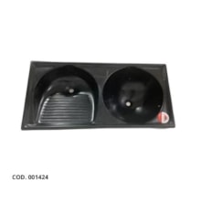 Tanque Duplo de Fibra 100 x 50cm Grafite Granitado - FORTMÁRMORE Tanque Duplo de Fibra 100 x 50cm Grafite Granitado - FORTMÁRMORE