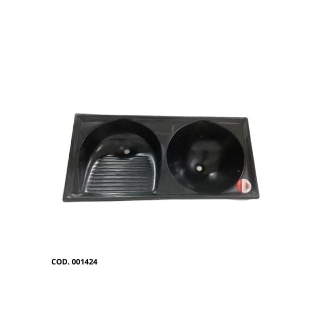 Tanque Duplo de Fibra 100 x 50cm Grafite Granitado - FORTMÁRMORE Tanque Duplo de Fibra 100 x 50cm Grafite Granitado - FORTMÁRMORE