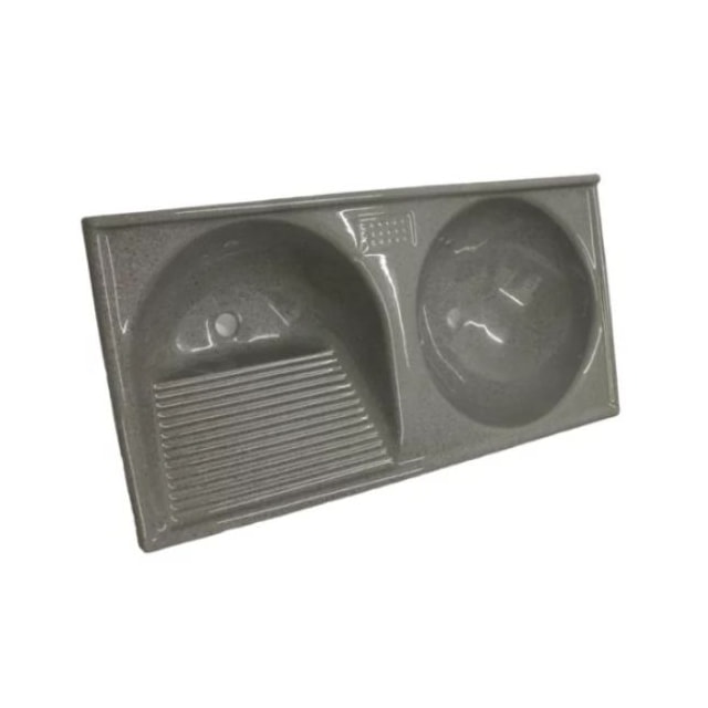 Tanque Duplo Mármore Sintético Premium 1,20 x 0,60m Cinza Real - Decoralita Tanque Duplo Mármore Sintético Premium 1,20 x 0,60m Cinza Real - Decoralita