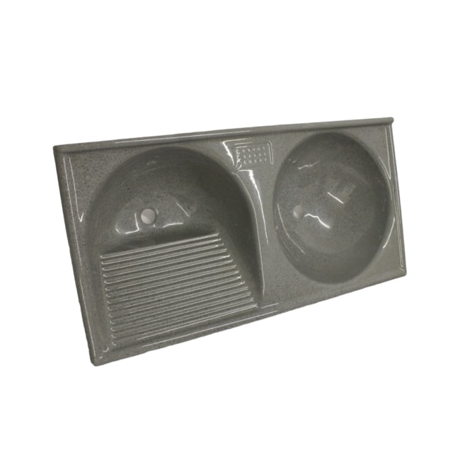 Tanque Duplo Mármore Sintético Premium 1,20 x 0,60m Cinza Real - Decoralita Tanque Duplo Mármore Sintético Premium 1,20 x 0,60m Cinza Real - Decoralita