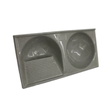 Tanque Duplo Mármore Sintético Premium 102x50 Cinza Real - Decoralita Tanque Duplo Mármore Sintético Premium 102x50 Cinza Real - Decoralita