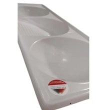 Tanque Triplo de Fibra 1,50 x 0,50m Branco Granitado - FORTMÁRMORE Tanque Triplo de Fibra 1,50 x 0,50m Branco Granitado - FORTMÁRMORE