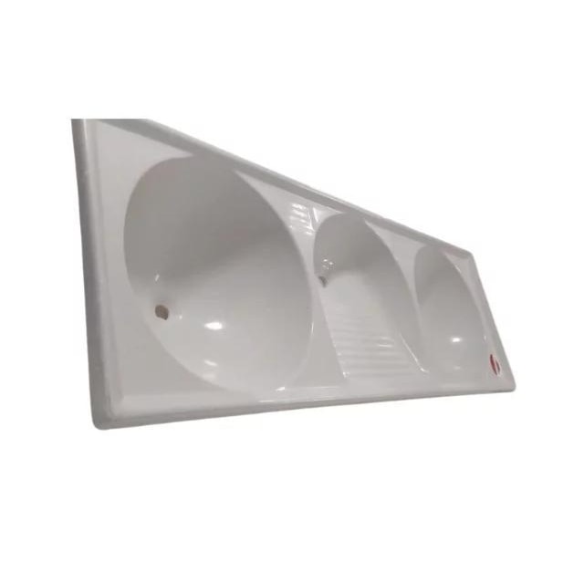 Tanque Triplo de Fibra 1,50 x 0,50m Branco Granitado - FORTMÁRMORE Tanque Triplo de Fibra 1,50 x 0,50m Branco Granitado - FORTMÁRMORE