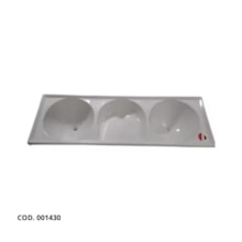 Tanque Triplo de Fibra 1,50 x 0,50m Branco Granitado - FORTMÁRMORE Tanque Triplo de Fibra 1,50 x 0,50m Branco Granitado - FORTMÁRMORE