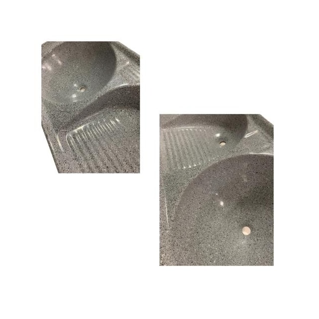 Tanque Triplo de Fibra 1,50 x 0,50m Cinza Granitado - FORTMÁRMORE Tanque Triplo de Fibra 1,50 x 0,50m Cinza Granitado - FORTMÁRMORE