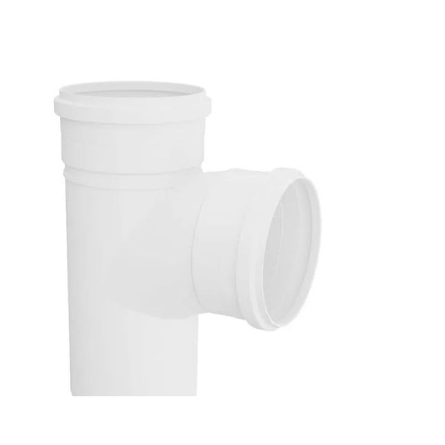 Tê Curto para Esgoto 100 X 75mm Branco - Tigre  Tê Curto para Esgoto 100 X 75mm Branco - Tigre