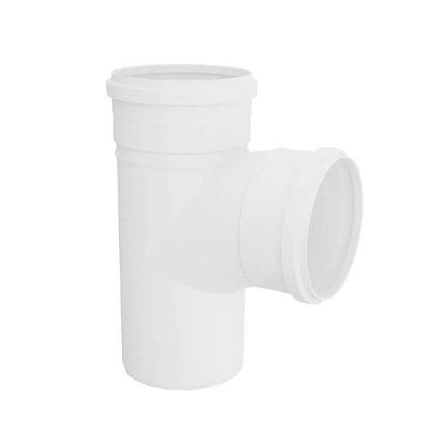Tê Curto para Esgoto 75 X 75mm Branco - Tigre  Tê Curto para Esgoto 75 X 75mm Branco - Tigre