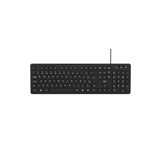 Teclado Com Fio 3 Níveis Ajustáveis Teclas Silenciosas e Conexão Usb Preto - TC144