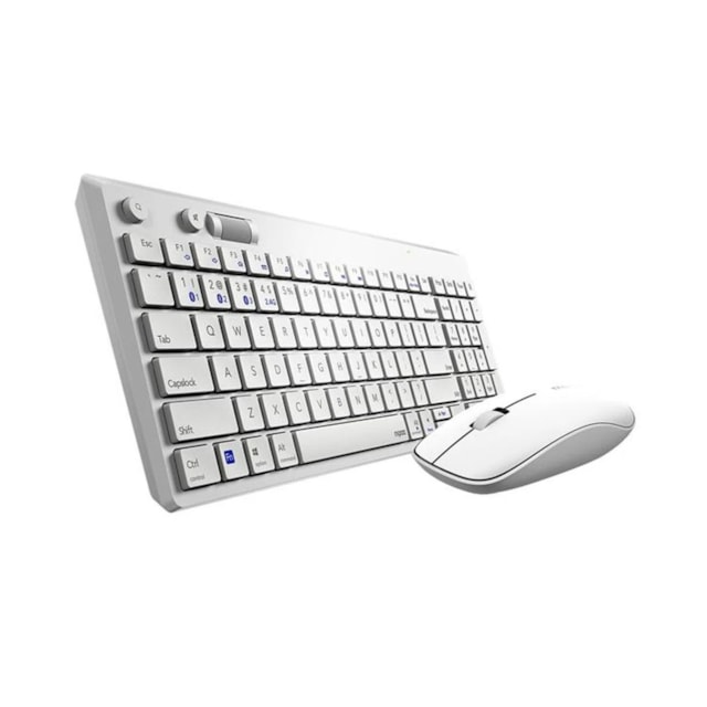 Teclado E Mouse Rapoo Bluetooth + 2.4 Ghz White Garantia 5Anos Com Pilha - 8050T - RA004