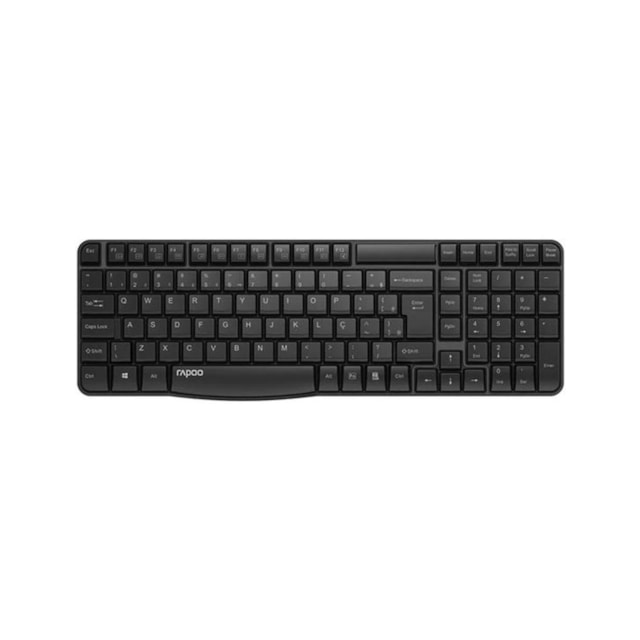 Teclado e Mouse Rapoo X1800s 2.4 Ghz Black com Pilha RA001