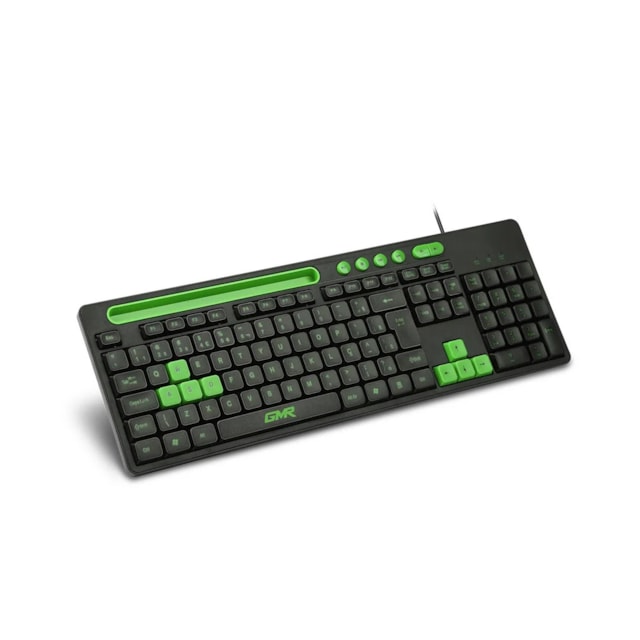 Teclado GK120 com Suporte de Smartphone Preto e Verde