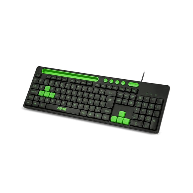 Teclado GK120 com Suporte de Smartphone Preto e Verde