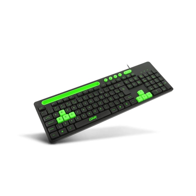 Teclado GK120 com Suporte de Smartphone Preto e Verde