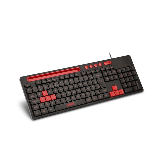 Teclado GK120 com Suporte de Smartphone Preto e Vermelho