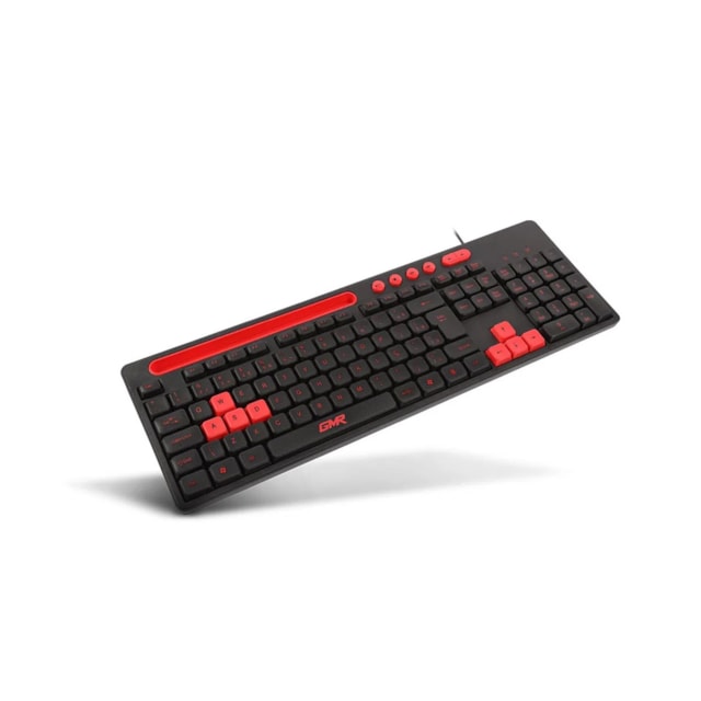 Teclado GK120 com Suporte de Smartphone Preto e Vermelho