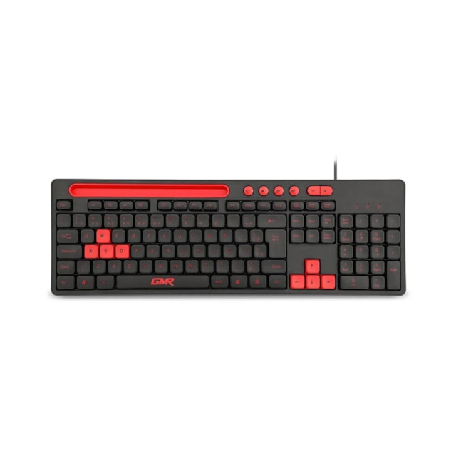 Teclado GK120 com Suporte de Smartphone Preto e Vermelho