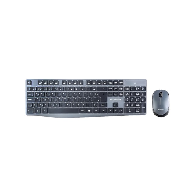 Teclado + Mouse Sem Fio Multilaser, ABNT2, Cinza- TC245