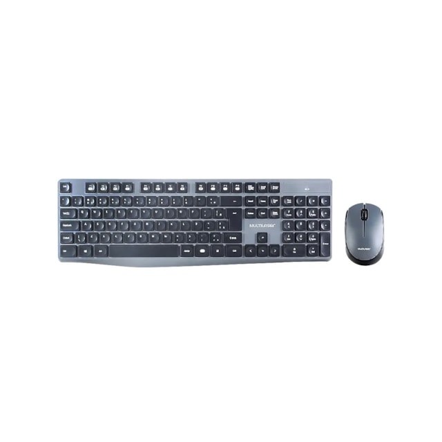 Teclado + Mouse Sem Fio Multilaser, ABNT2, Cinza- TC245 Teclado + Mouse Sem Fio Multilaser, ABNT2, Cinza- TC245