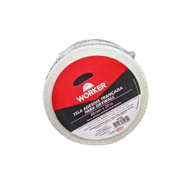 Tela Adesiva para Drywall Trançada 48mmx20m - WORKER Tela Adesiva para Drywall Trançada 48mmx20m - WORKER