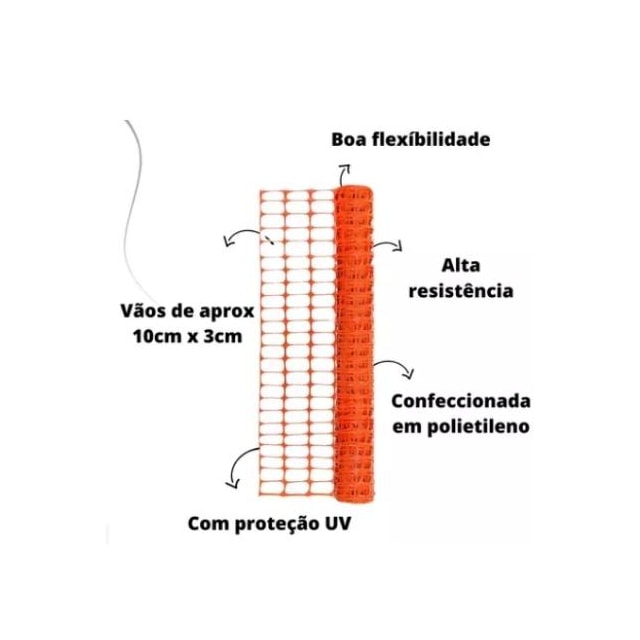 Tela Tapume 1,20 x 1M Laranja - Kala  Tela Tapume 1,20 x 1M Laranja - Kala
