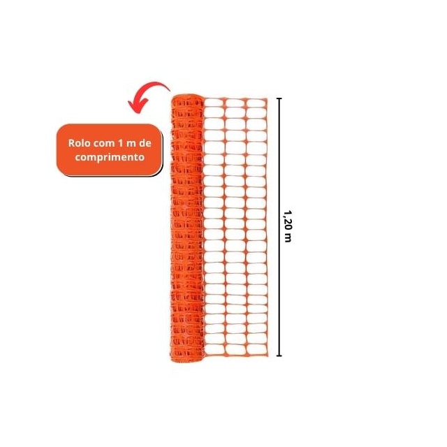 Tela Tapume 1,20 x 1M Laranja - Kala  Tela Tapume 1,20 x 1M Laranja - Kala