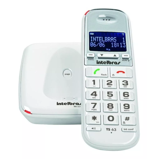 Telefone em Fio TS 63V Branco - INTELBRAS