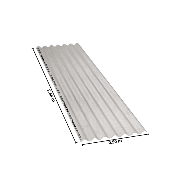 Telha de Fribocimento 2,44m x 0,50cm x 4mm - BRASILIT Telha de Fribocimento 2,44m x 0,50cm x 4mm - BRASILIT
