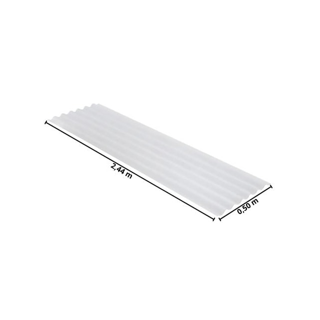 Telha Ondulada de PVC 0,50 x 2,44m x 0,80 - ESAF Telha Ondulada de PVC 0,50 x 2,44m x 0,80 - ESAF