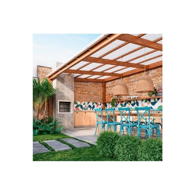 Telha PVC Leitosa Ondulada 1,83 X 1,10m  Ondafort - Fortlev Telha PVC Leitosa Ondulada 1,83 X 1,10m  Ondafort - Fortlev