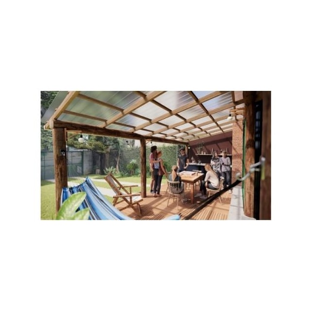 Telha Translúcida de Fibra 1,83 X 1,10m Incolor Ondafort - Fortlev Telha Translúcida de Fibra 1,83 X 1,10m Incolor Ondafort - Fortlev