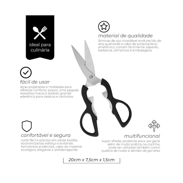 Tesoura Para Frango Em Inox 20cm Mimo Style Tesoura Para Frango Em Inox 20cm Mimo Style