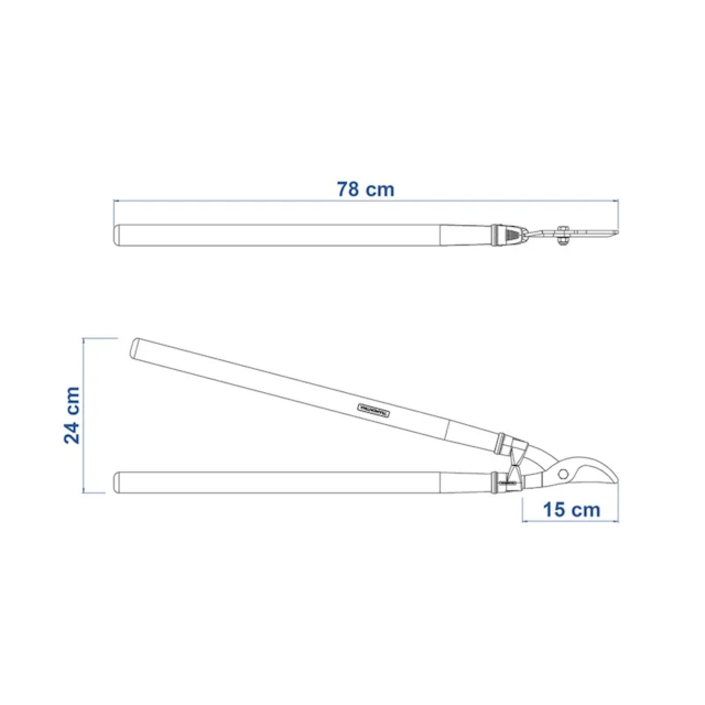 Tesourão de Poda Tipo Bypass em Aço com Cabo de Madeira 60 cm - TRAMONTINA