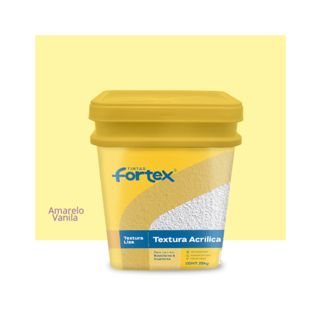 Textura Acrílica Lisa Amarelo Vanila 25kg - Fortex