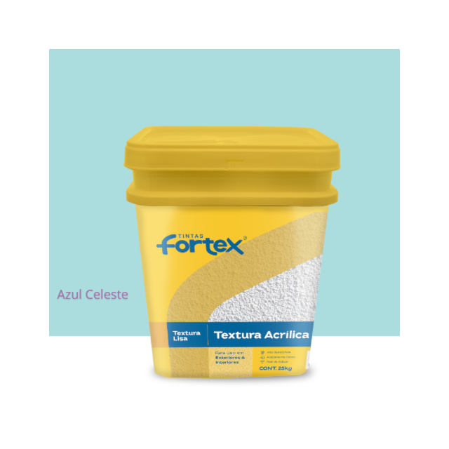 Textura Acrílica Lisa Azul Celeste 25kg - Fortex